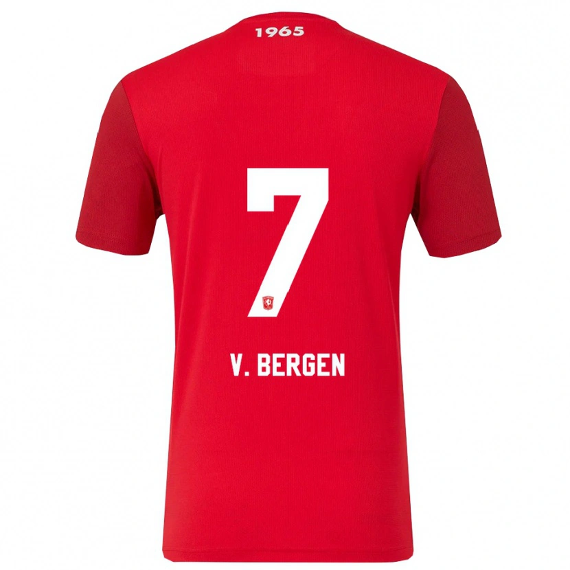 Danxen Femme Maillot Mitchell Van Bergen #7 Rouge Blanc Tenues Domicile 2025/26 T-Shirt