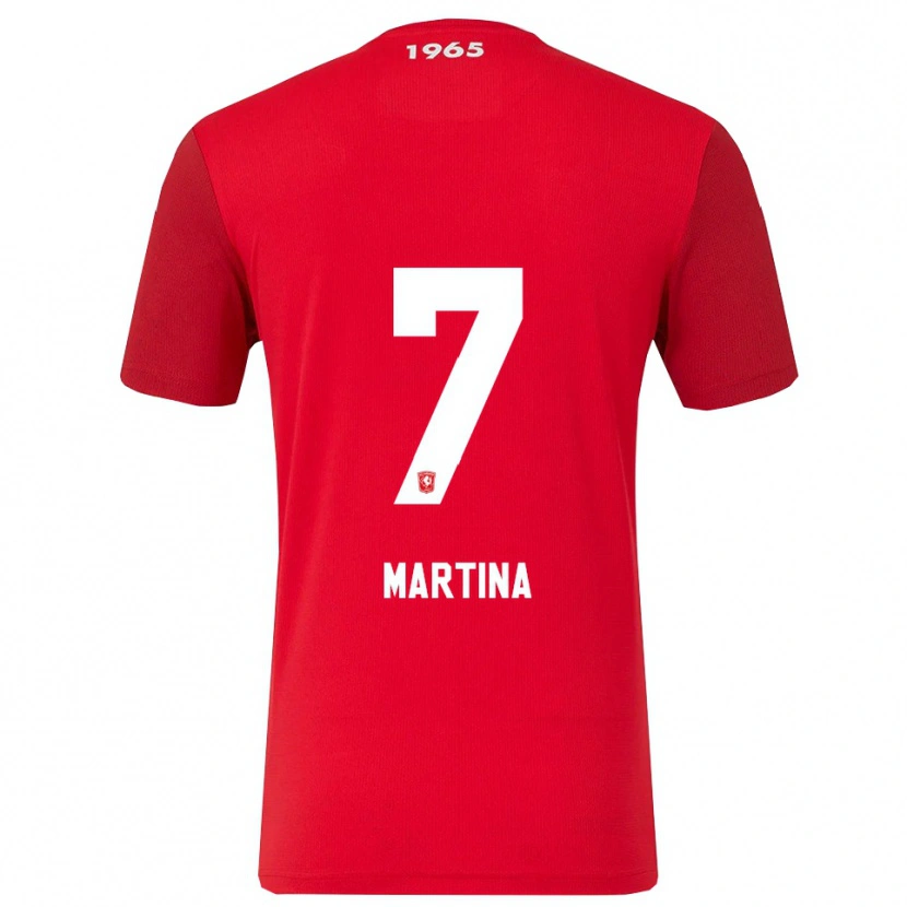 Danxen Femme Maillot Shi-Jon Martina #7 Rouge Blanc Tenues Domicile 2025/26 T-Shirt