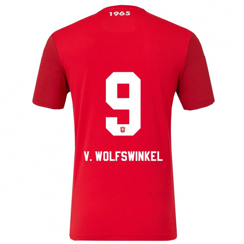 Danxen Femme Maillot Ricky Van Wolfswinkel #9 Rouge Blanc Tenues Domicile 2025/26 T-Shirt