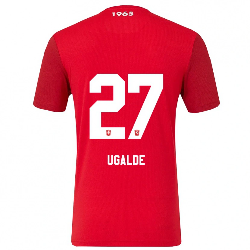 Danxen Femme Maillot Manfred Ugalde #27 Rouge Blanc Tenues Domicile 2025/26 T-Shirt
