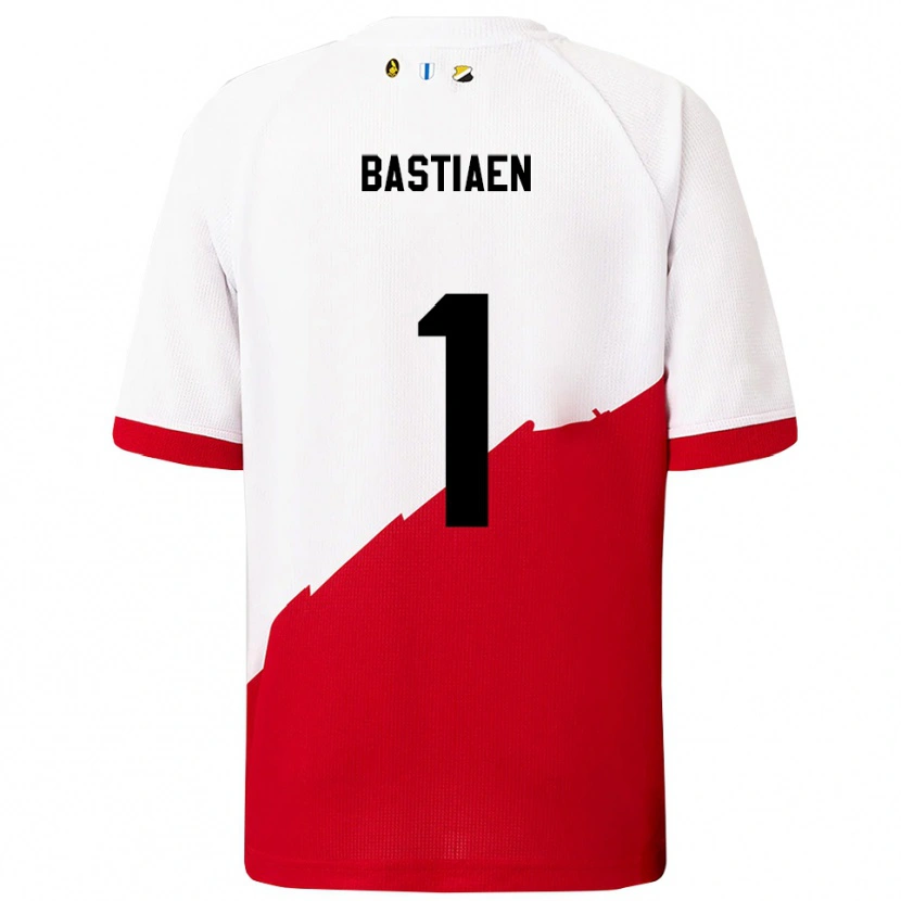 Danxen Femme Maillot Femke Bastiaen #1 Blanc Rouge Tenues Domicile 2025/26 T-Shirt