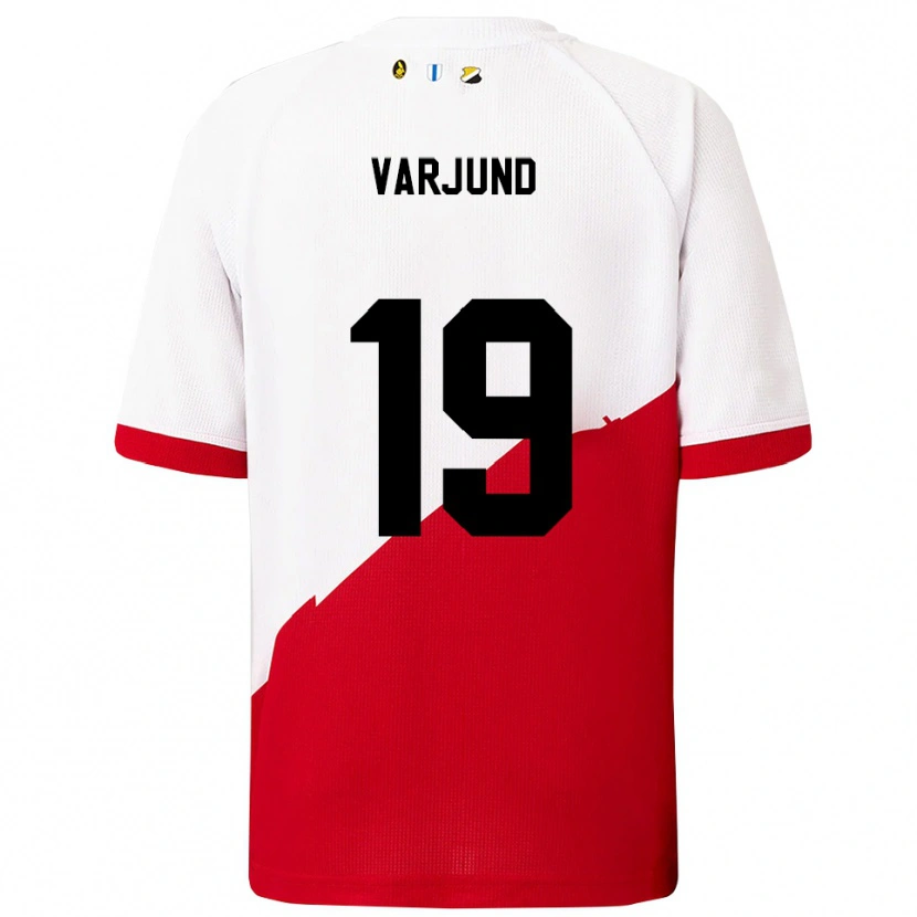 Danxen Femme Maillot Tony Varjund #19 Blanc Rouge Tenues Domicile 2025/26 T-Shirt