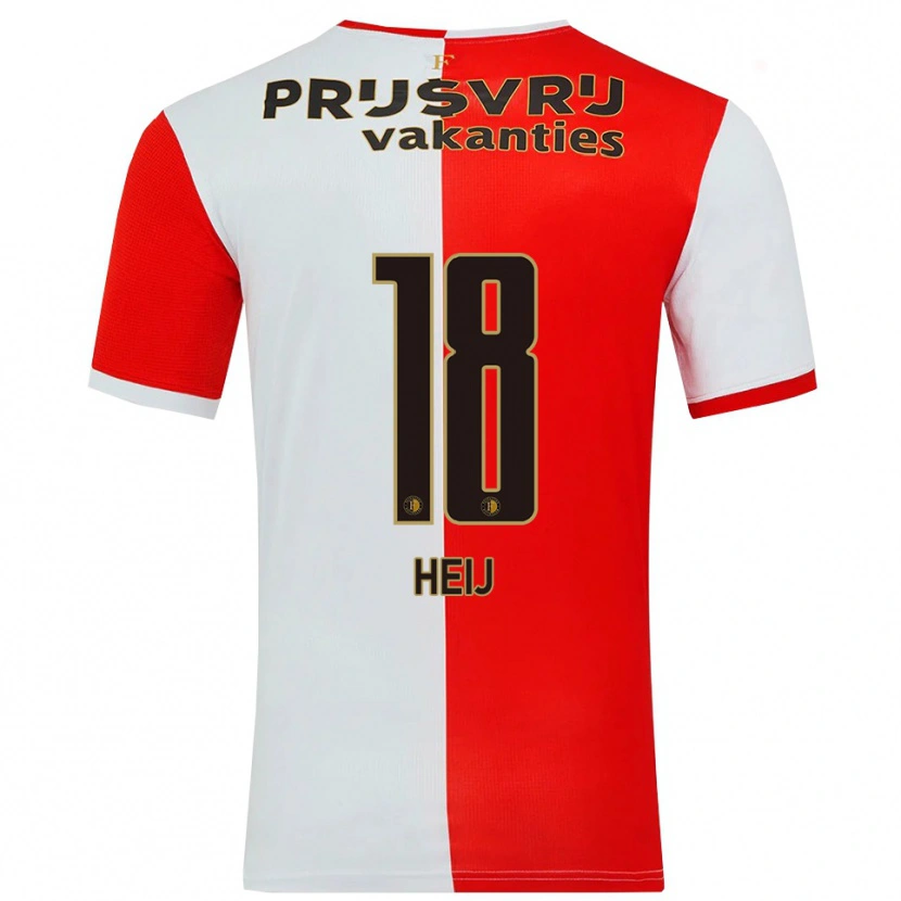 Danxen Femme Maillot Lucy Heij #18 Rouge Blanc Tenues Domicile 2025/26 T-Shirt