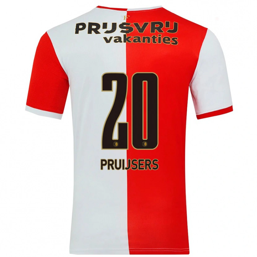 Danxen Femme Maillot Tom Pruijsers #20 Rouge Blanc Tenues Domicile 2025/26 T-Shirt