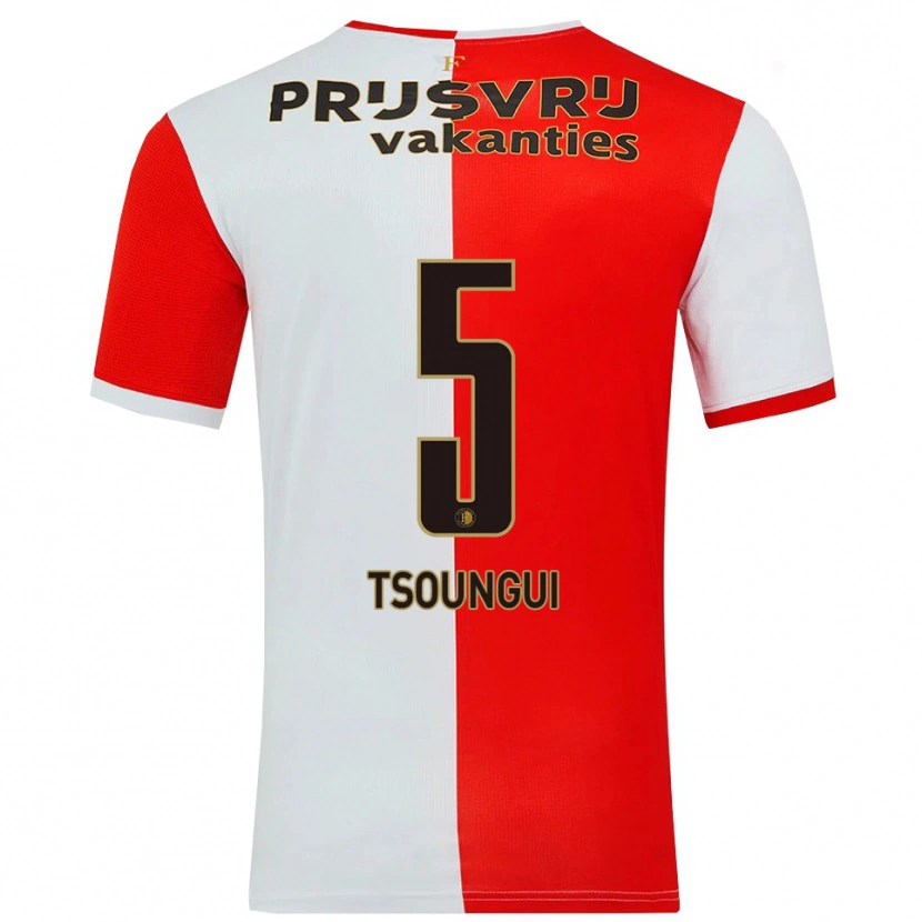 Danxen Femme Maillot Antef Tsoungui #5 Rouge Blanc Tenues Domicile 2025/26 T-Shirt