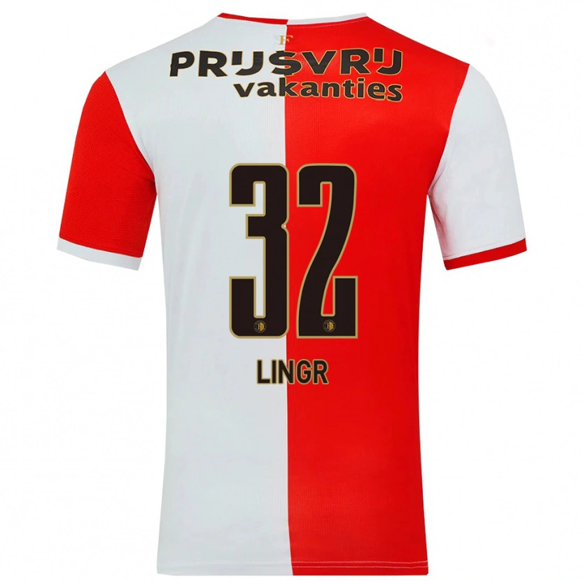 Danxen Femme Maillot Ondrej Lingr #32 Rouge Blanc Tenues Domicile 2025/26 T-Shirt