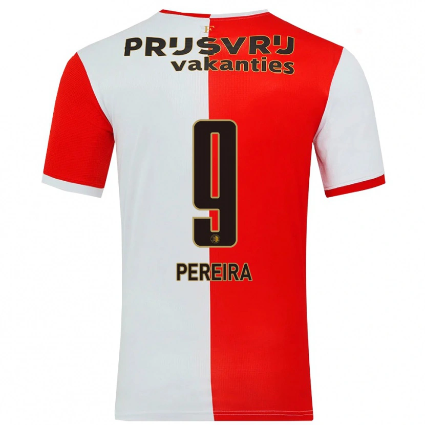 Danxen Femme Maillot Danilo Pereira #9 Rouge Blanc Tenues Domicile 2025/26 T-Shirt