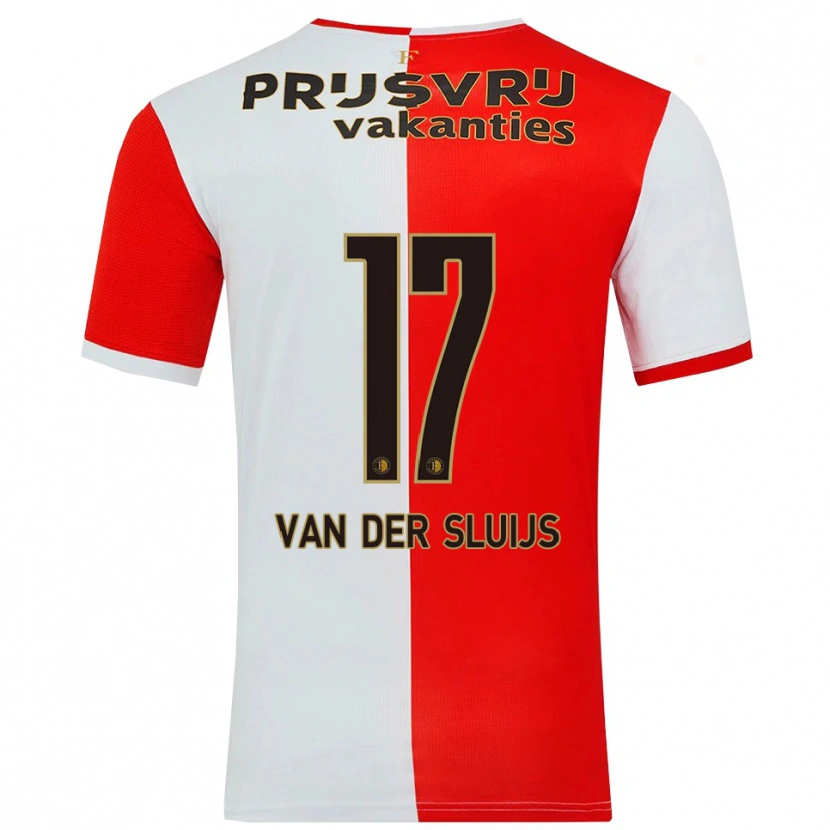 Danxen Femme Maillot Noëlle Van Der Sluijs #17 Rouge Blanc Tenues Domicile 2025/26 T-Shirt