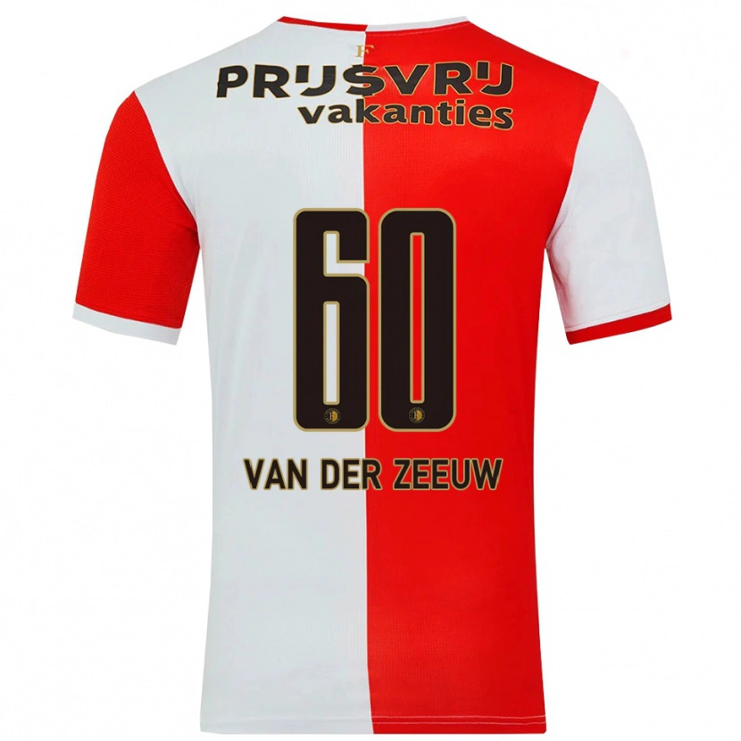 Danxen Femme Maillot Twan Van Der Zeeuw #60 Rouge Blanc Tenues Domicile 2025/26 T-Shirt