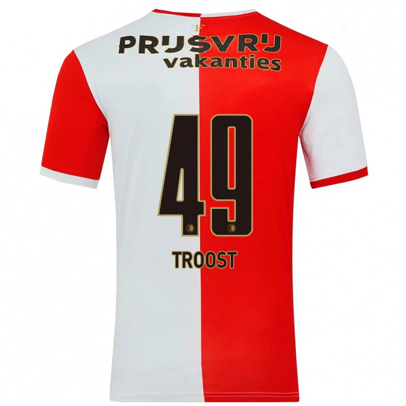 Danxen Femme Maillot Tein Troost #49 Rouge Blanc Tenues Domicile 2025/26 T-Shirt