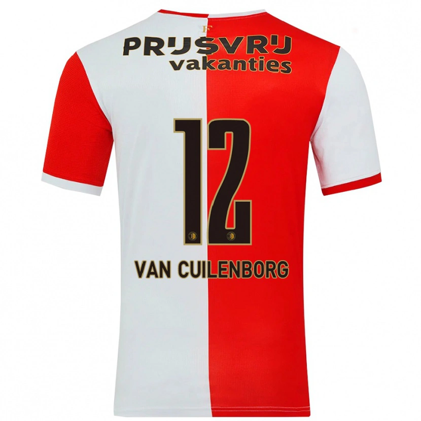 Danxen Femme Maillot Joshua Wilbrenninck-Van Cuilenborg #12 Rouge Blanc Tenues Domicile 2025/26 T-Shirt