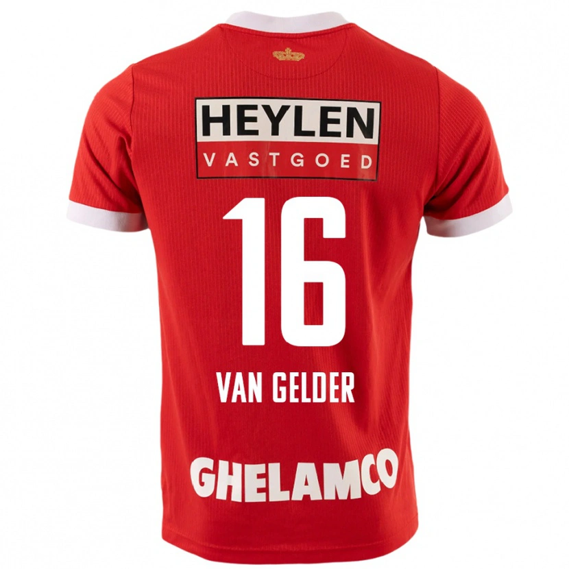 Danxen Femme Maillot Louie Van Gelder #16 Rouge Blanc Tenues Domicile 2025/26 T-Shirt