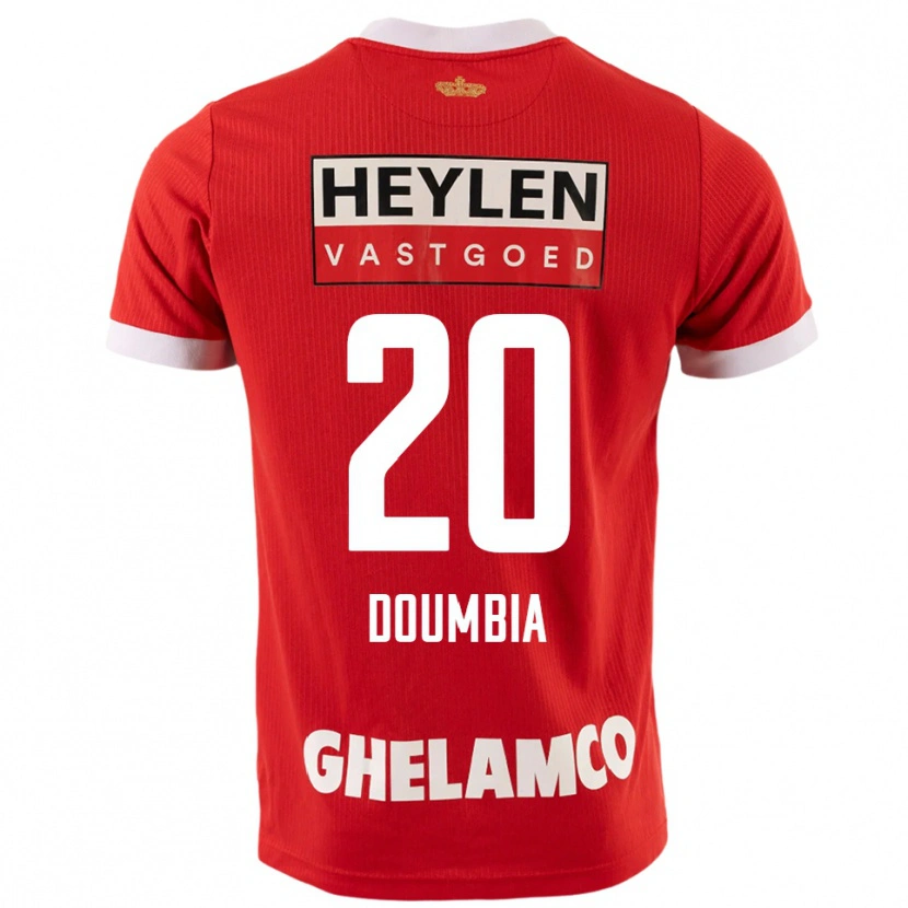 Danxen Femme Maillot Mahamadou Doumbia #20 Rouge Blanc Tenues Domicile 2025/26 T-Shirt