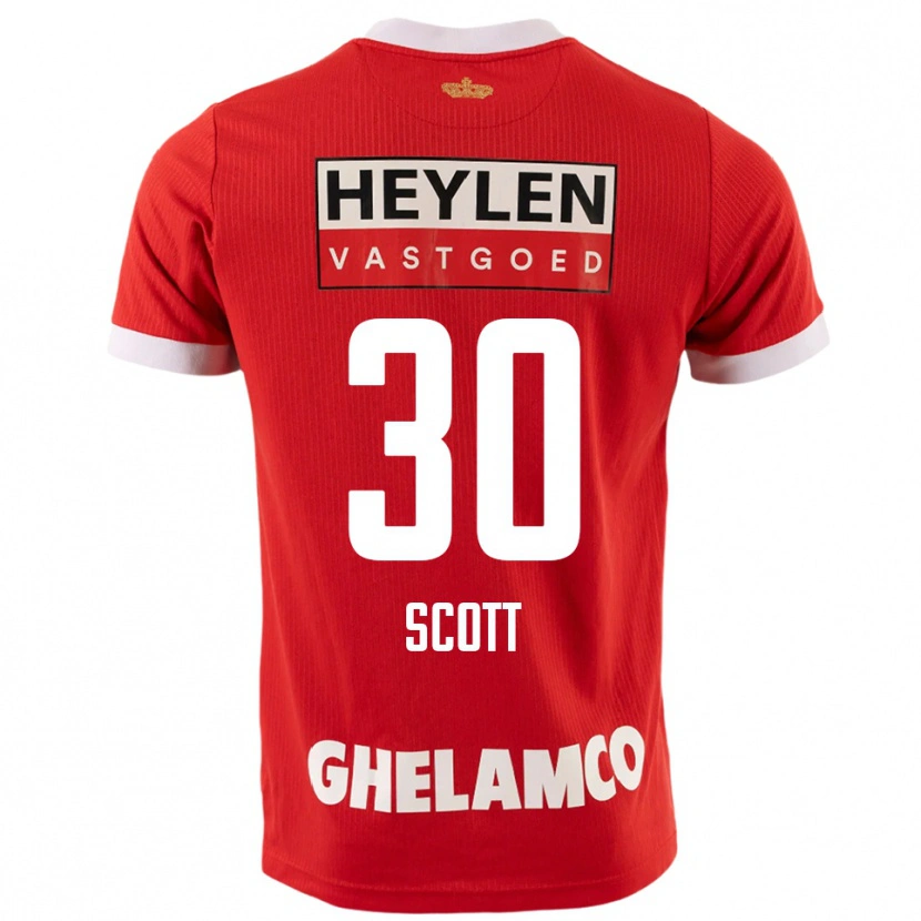 Danxen Femme Maillot Christopher Scott #30 Rouge Blanc Tenues Domicile 2025/26 T-Shirt