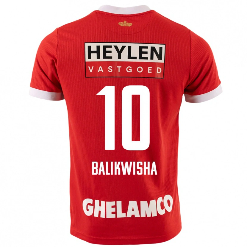 Danxen Femme Maillot Michel-Ange Balikwisha #10 Rouge Blanc Tenues Domicile 2025/26 T-Shirt