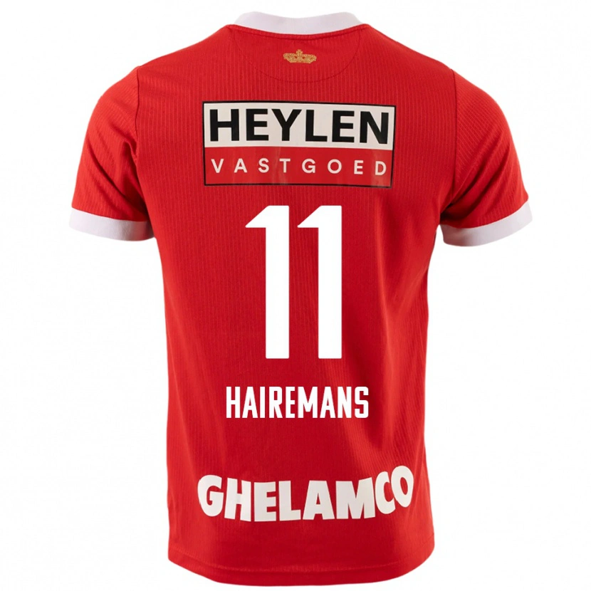 Danxen Femme Maillot Geoffry Hairemans #11 Rouge Blanc Tenues Domicile 2025/26 T-Shirt
