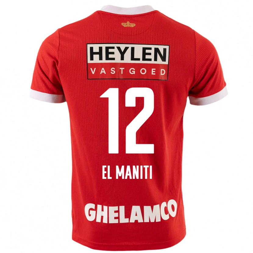 Danxen Femme Maillot Naoufal El Maniti #12 Rouge Blanc Tenues Domicile 2025/26 T-Shirt