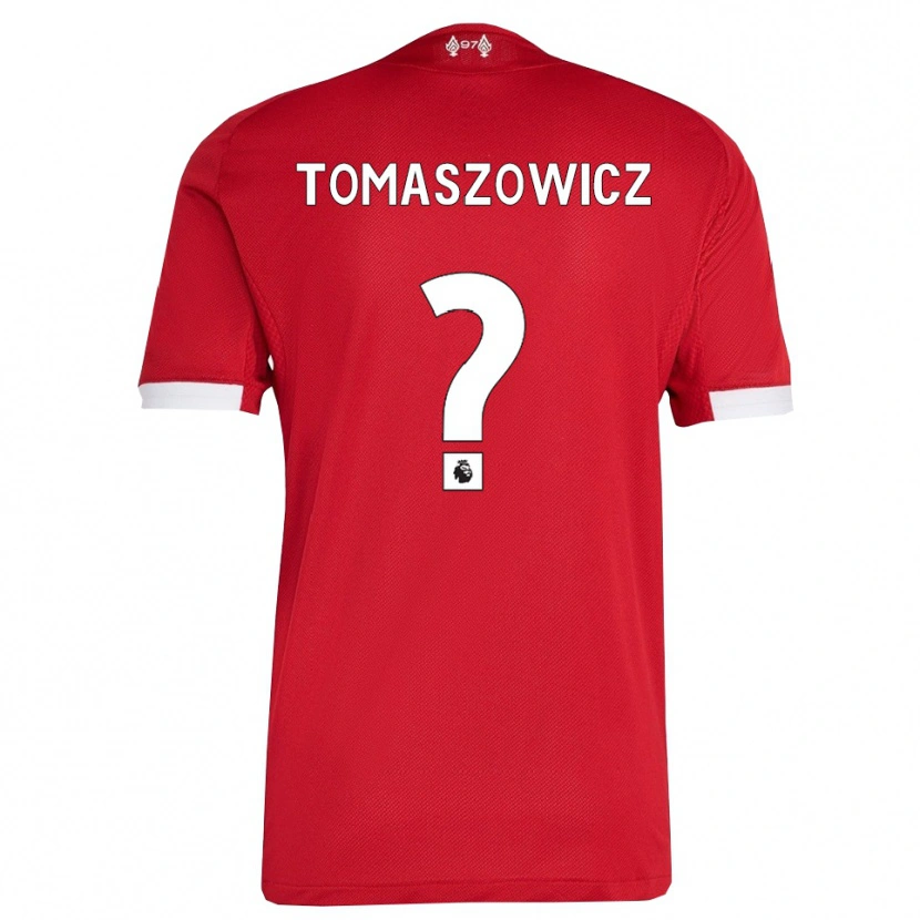 Danxen Femme Maillot Aiden Tomaszowicz #0 Rouge Blanc Tenues Domicile 2025/26 T-Shirt