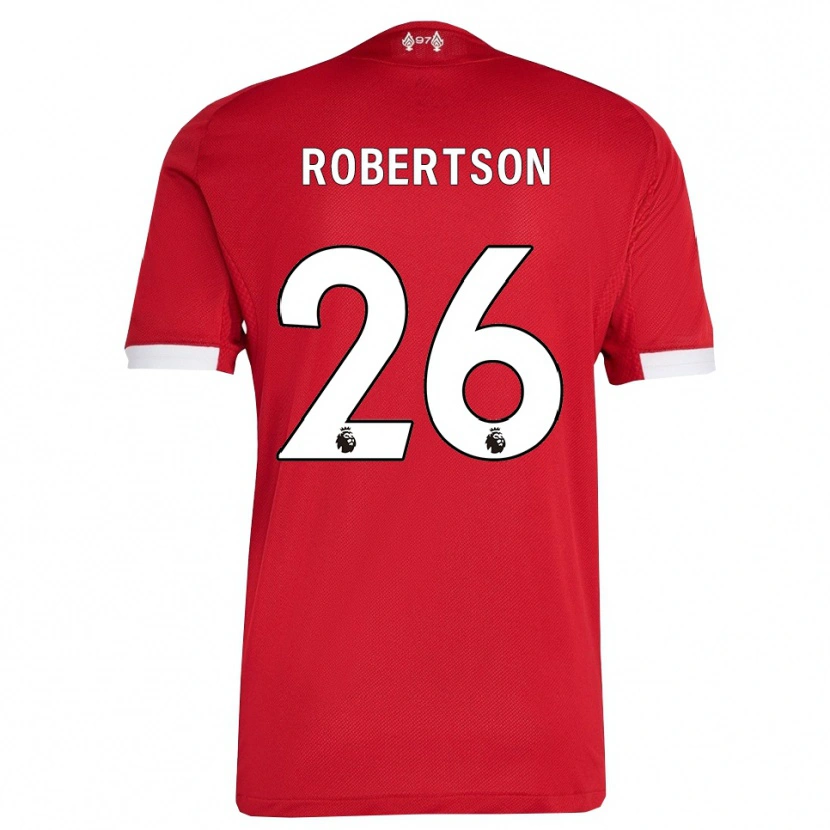 Danxen Femme Maillot Andrew Robertson #26 Rouge Blanc Tenues Domicile 2025/26 T-Shirt