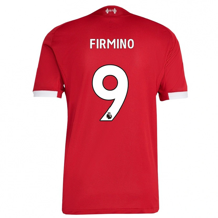 Danxen Femme Maillot Roberto Firmino #9 Rouge Blanc Tenues Domicile 2025/26 T-Shirt