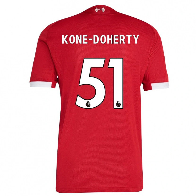 Danxen Femme Maillot Trent Kone-Doherty #51 Rouge Blanc Tenues Domicile 2025/26 T-Shirt