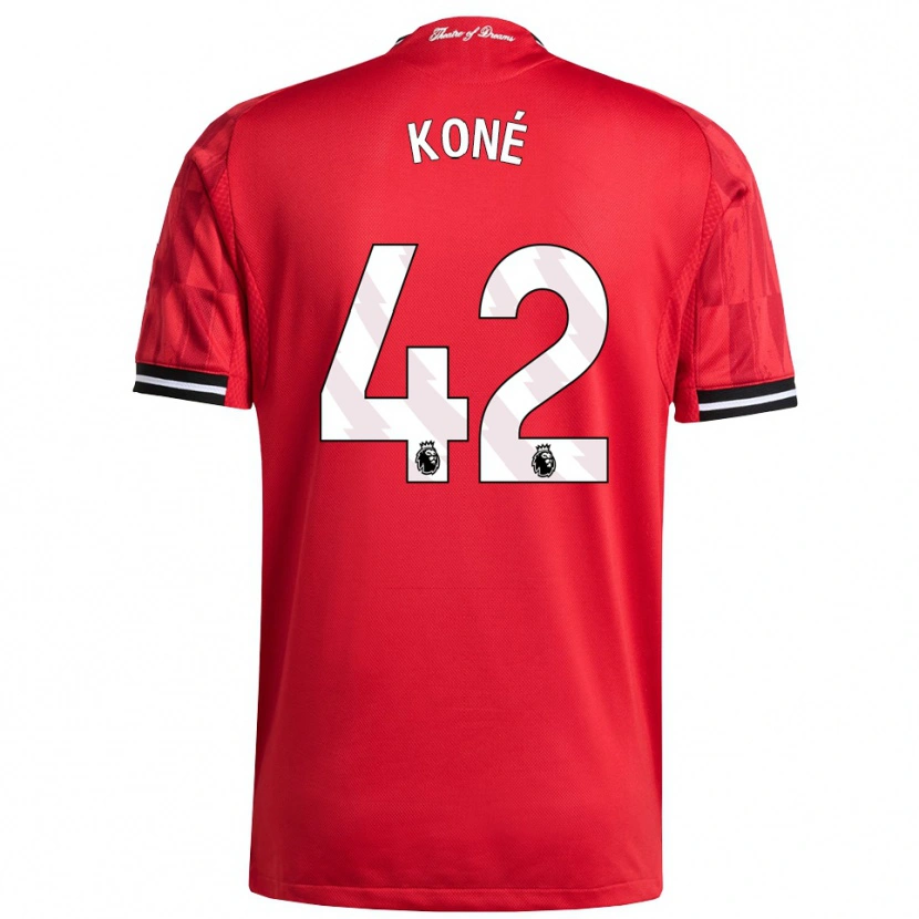 Danxen Femme Maillot Sékou Koné #42 Rouge Noir Blanc Tenues Domicile 2025/26 T-Shirt