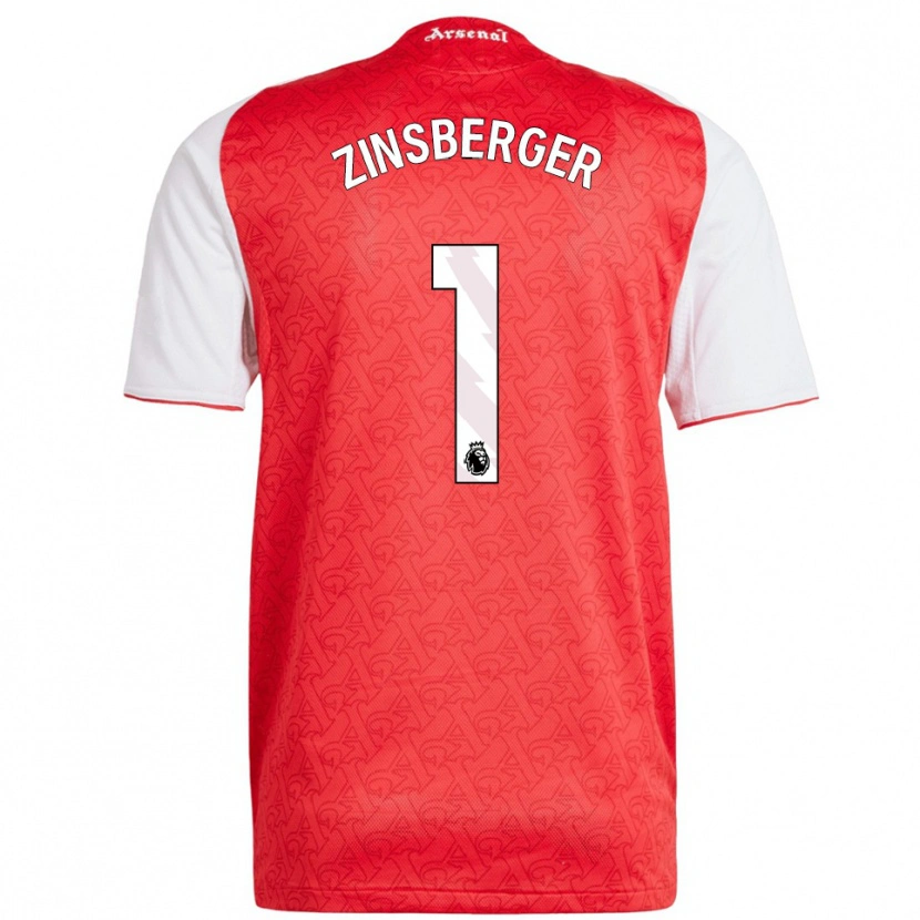 Danxen Femme Maillot Manuela Zinsberger #1 Rouge Blanc Tenues Domicile 2025/26 T-Shirt