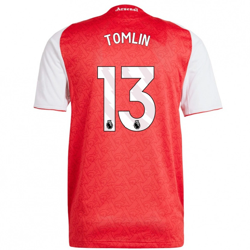 Danxen Femme Maillot Jack Tomlin #13 Rouge Blanc Tenues Domicile 2025/26 T-Shirt
