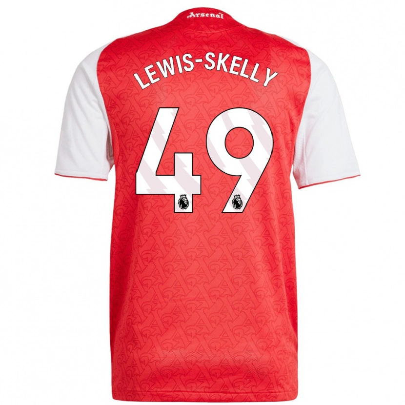 Danxen Femme Maillot Myles Lewis-Skelly #49 Rouge Blanc Tenues Domicile 2025/26 T-Shirt