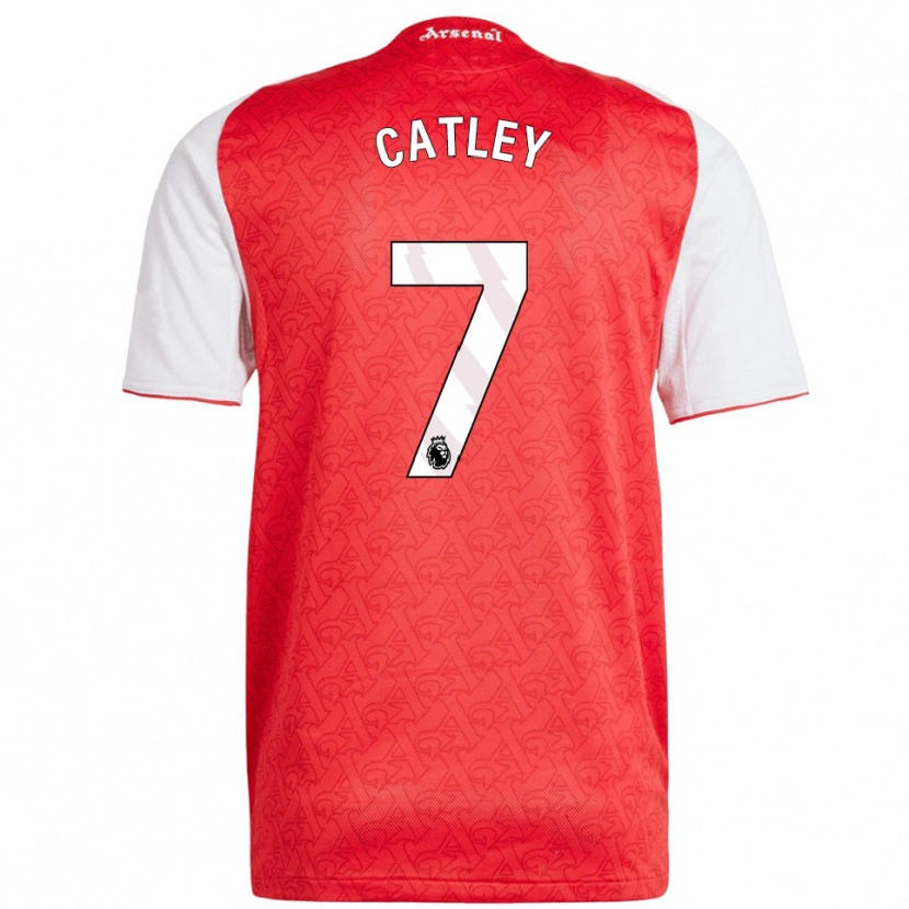 Danxen Femme Maillot Steph Catley #7 Rouge Blanc Tenues Domicile 2025/26 T-Shirt