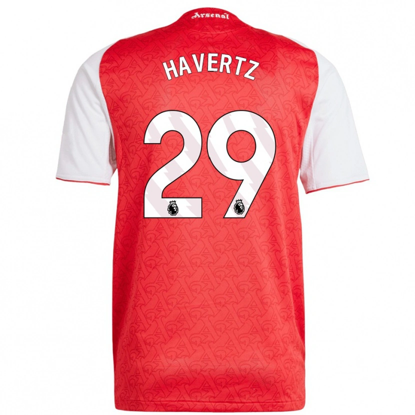 Danxen Femme Maillot Kai Havertz #29 Rouge Blanc Tenues Domicile 2025/26 T-Shirt