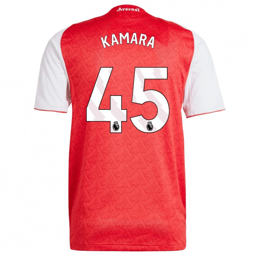 Danxen Femme Maillot Osman Kamara #45 Rouge Blanc Tenues Domicile 2025/26 T-Shirt
