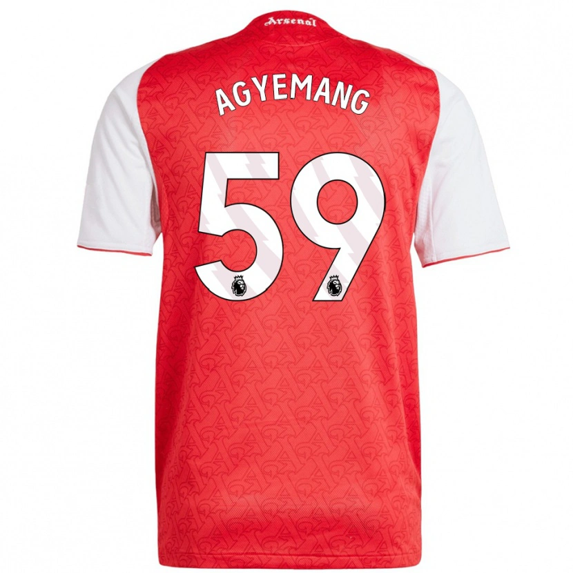 Danxen Femme Maillot Michelle Agyemang #59 Rouge Blanc Tenues Domicile 2025/26 T-Shirt
