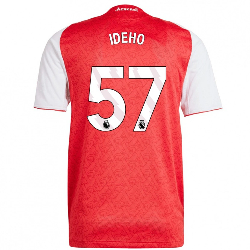 Danxen Femme Maillot Joel Ideho #57 Rouge Blanc Tenues Domicile 2025/26 T-Shirt