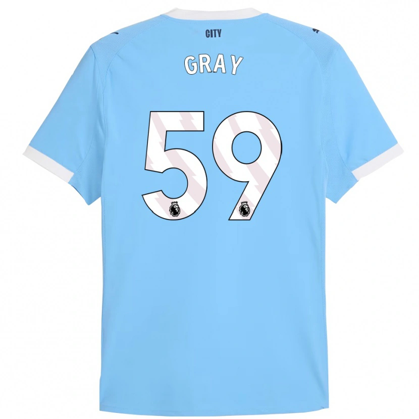 Danxen Femme Maillot Charlie Gray #59 Bleu Ciel Blanc Tenues Domicile 2025/26 T-Shirt