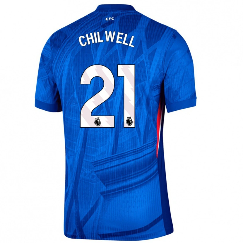 Danxen Femme Maillot Ben Chilwell #21 Bleu Blanc Tenues Domicile 2025/26 T-Shirt