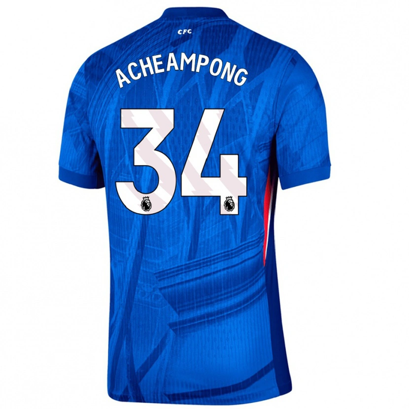 Danxen Femme Maillot Josh Acheampong #34 Bleu Blanc Tenues Domicile 2025/26 T-Shirt