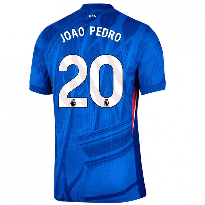 Danxen Femme Maillot João Pedro #20 Bleu Blanc Tenues Domicile 2025/26 T-Shirt