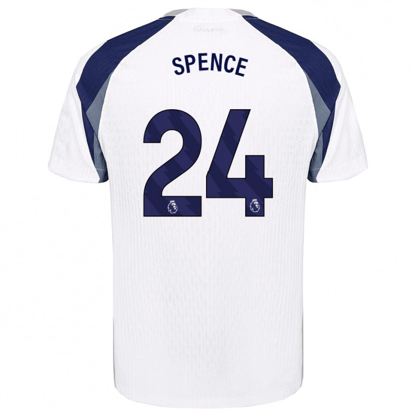 Danxen Femme Maillot Djed Spence #24 Blanc Marine Tenues Domicile 2025/26 T-Shirt