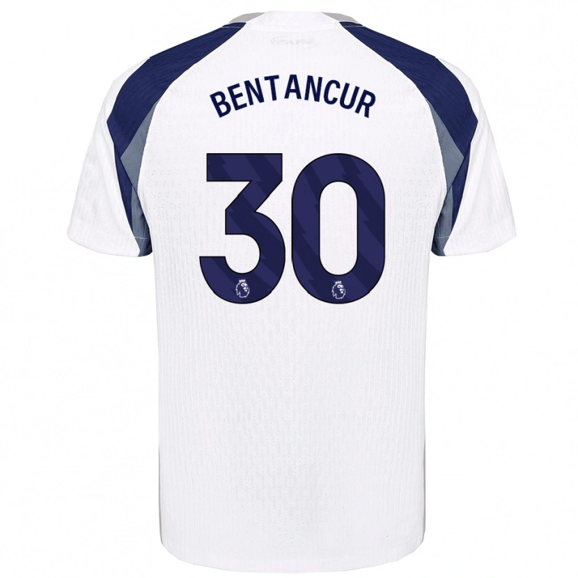 Danxen Femme Maillot Rodrigo Bentancur #30 Blanc Marine Tenues Domicile 2025/26 T-Shirt
