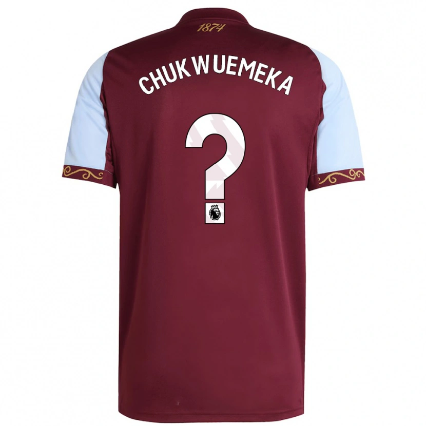 Danxen Femme Maillot Caleb Chukwuemeka #0 Bourgogne Bleu Ciel Tenues Domicile 2025/26 T-Shirt