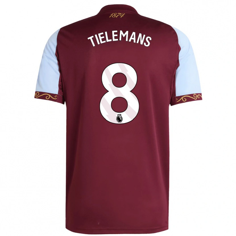 Danxen Femme Maillot Youri Tielemans #8 Bourgogne Bleu Ciel Tenues Domicile 2025/26 T-Shirt