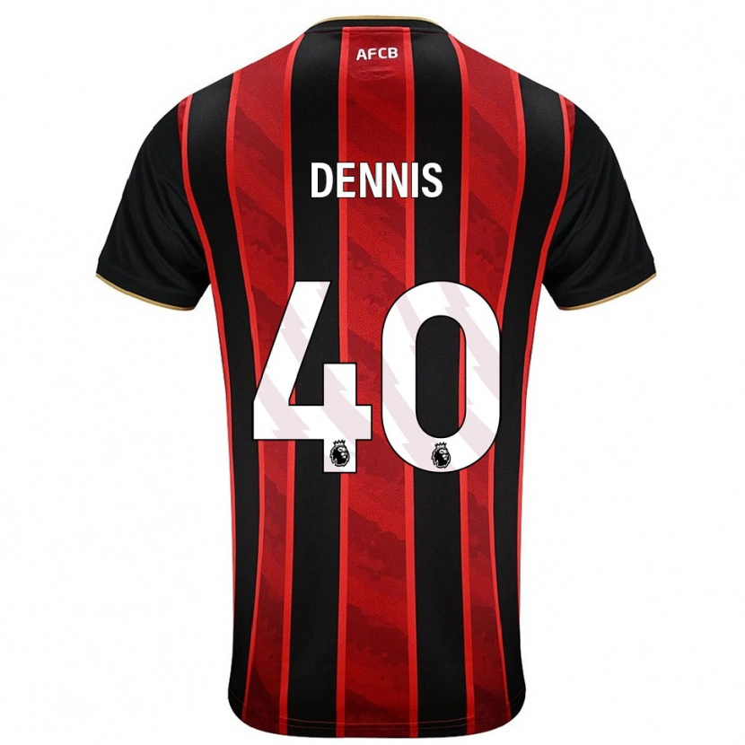 Danxen Femme Maillot Will Dennis #40 Rouge Noir Tenues Domicile 2025/26 T-Shirt
