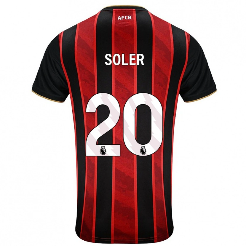 Danxen Femme Maillot Julio Soler #20 Rouge Noir Tenues Domicile 2025/26 T-Shirt
