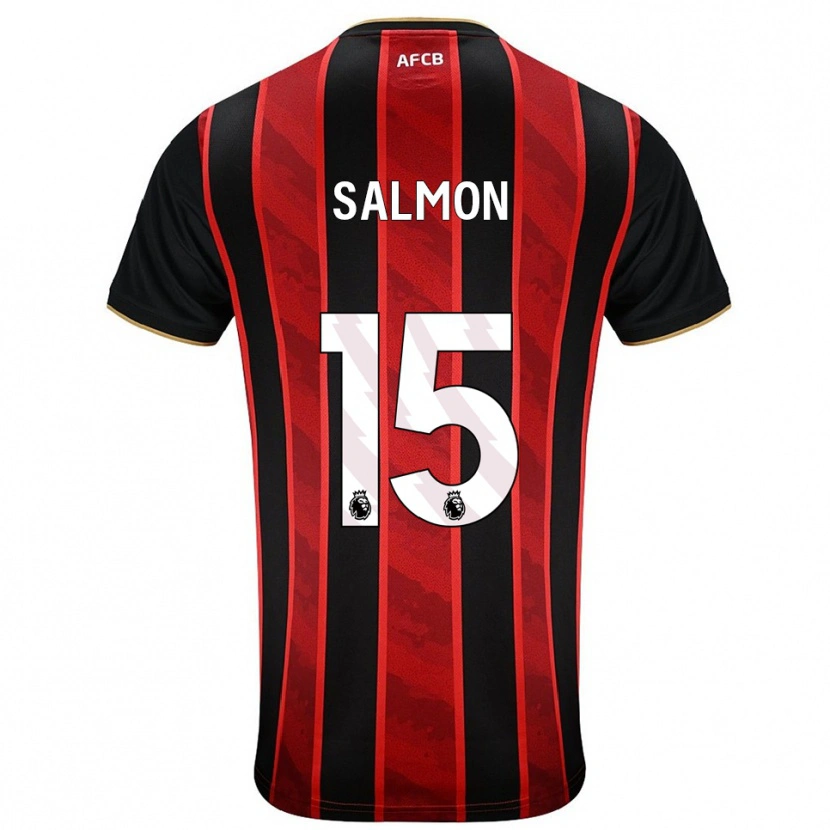 Danxen Femme Maillot Josh Salmon #15 Rouge Noir Tenues Domicile 2025/26 T-Shirt