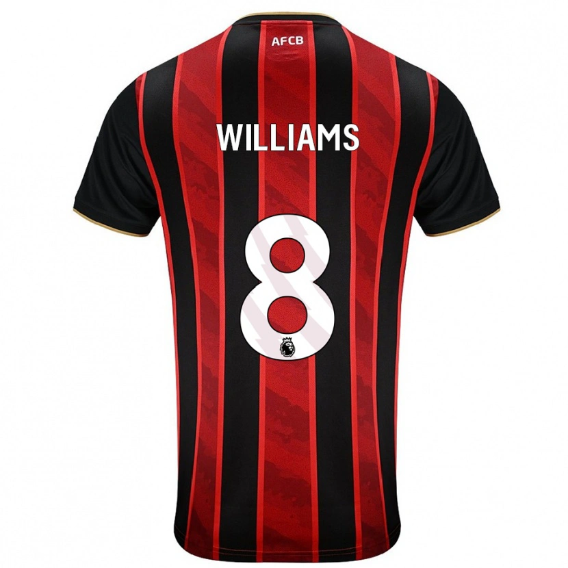Danxen Femme Maillot Phoebe Williams #8 Rouge Noir Tenues Domicile 2025/26 T-Shirt