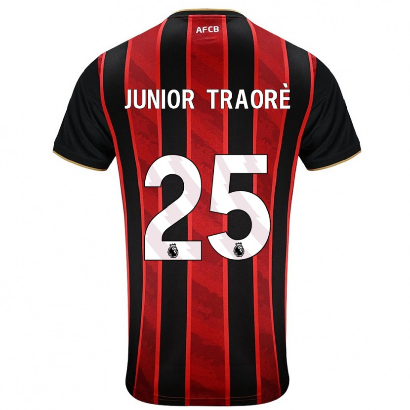 Danxen Femme Maillot Hamed Junior Traoré #25 Rouge Noir Tenues Domicile 2025/26 T-Shirt