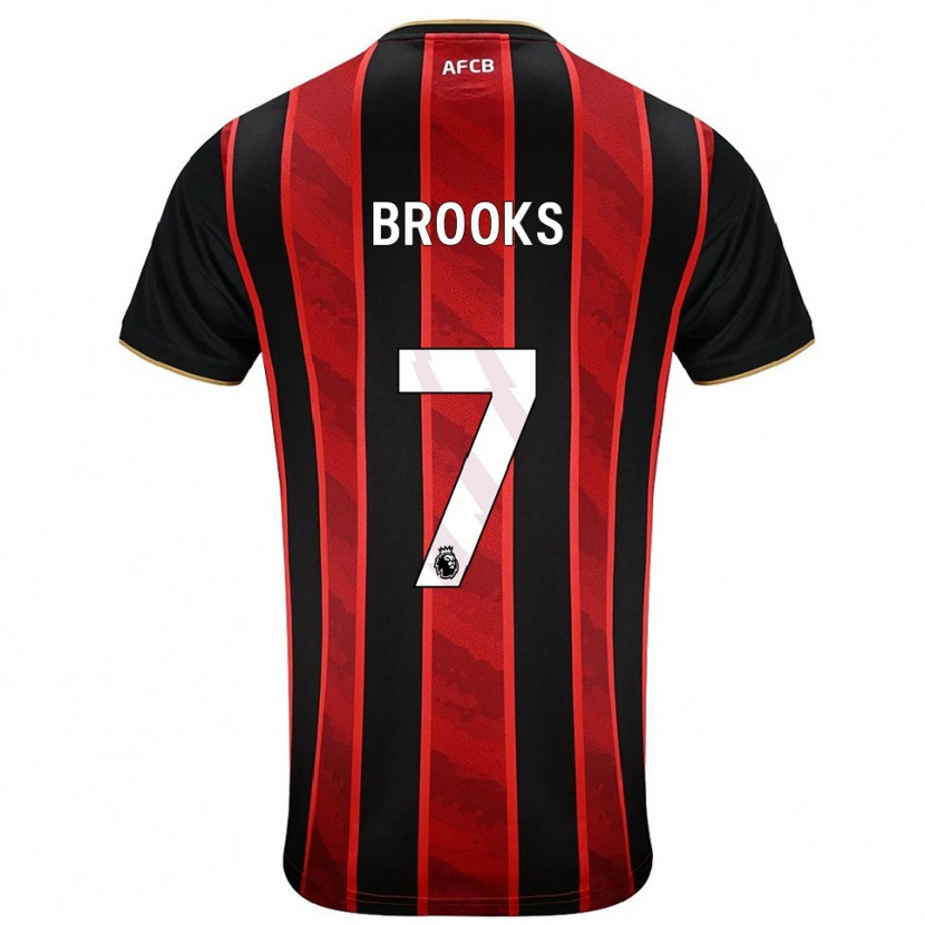 Danxen Femme Maillot David Brooks #7 Rouge Noir Tenues Domicile 2025/26 T-Shirt