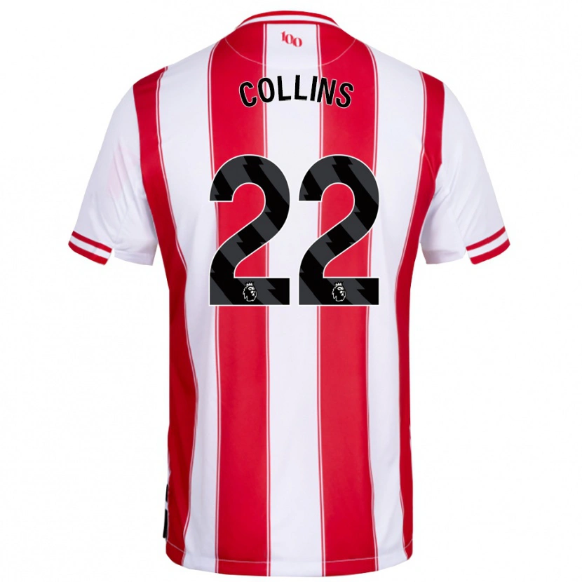 Danxen Femme Maillot Nathan Collins #22 Rouge Blanc Tenues Domicile 2025/26 T-Shirt