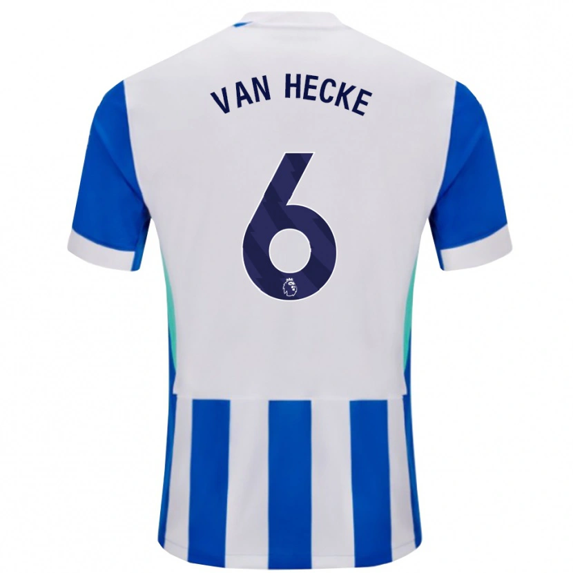 Danxen Femme Maillot Jan Paul Van Hecke #6 Bleu Blanc Tenues Domicile 2025/26 T-Shirt